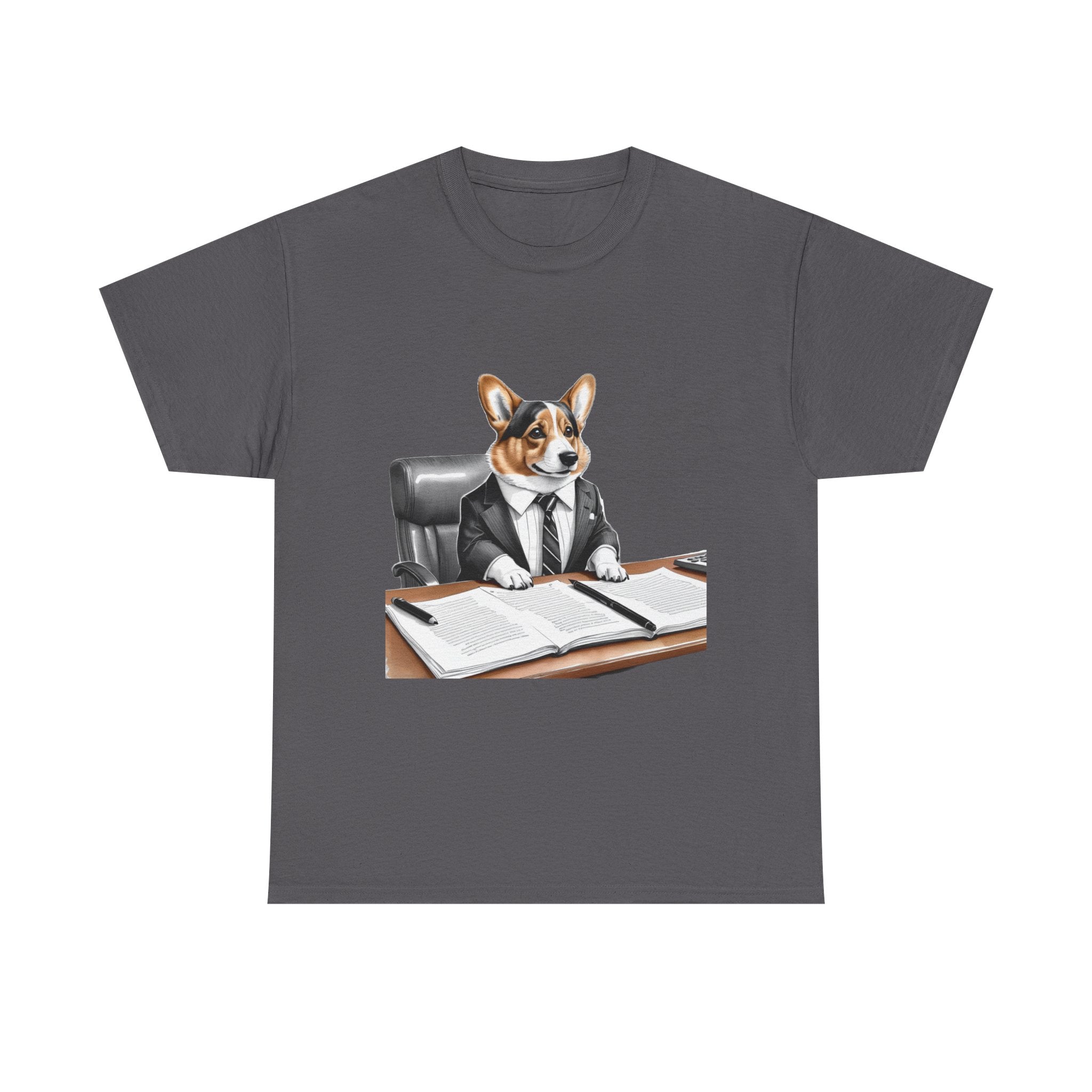 Corgi in Suit Tee | Dog Lawyer Office Illustration, Cute Business Dog Shirt