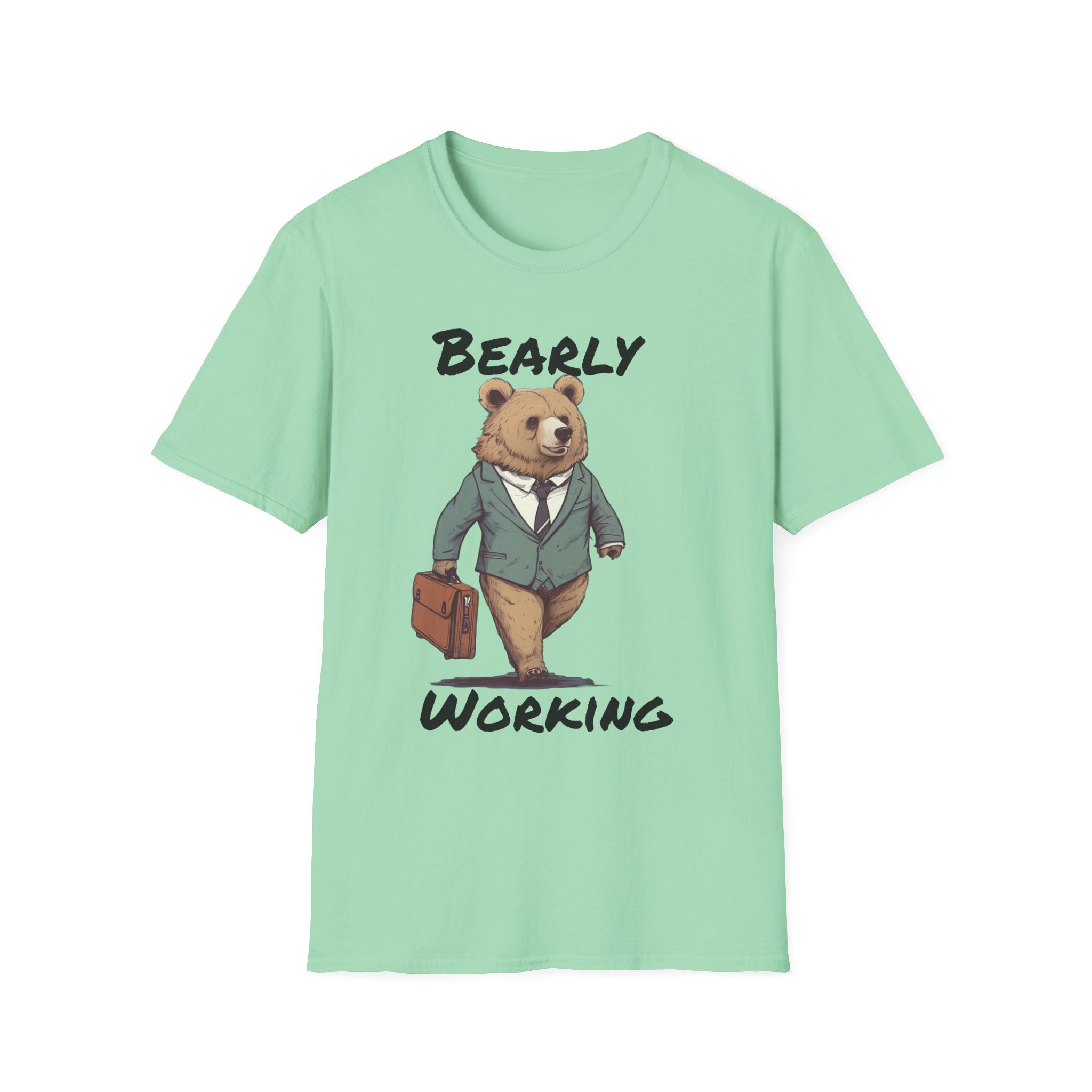 Bearly Working T-Shirt — Funny Bear Office Graphic Tee